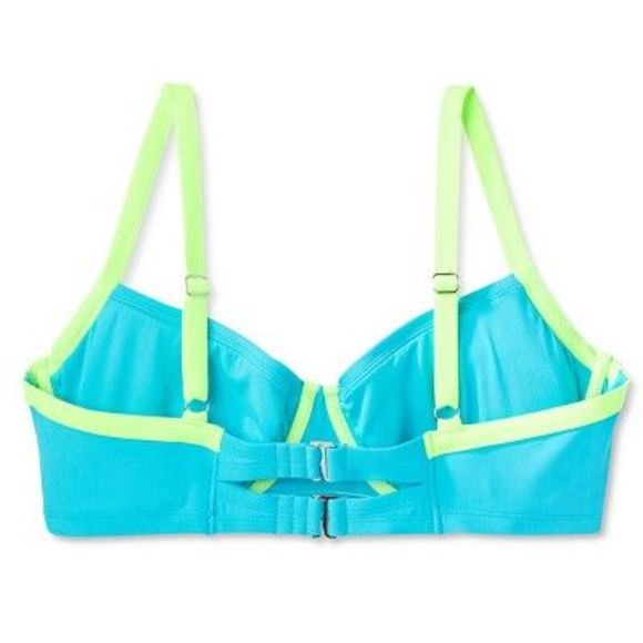 Women's Colorblock Underwire Bikini Top-20 and bottoms- 1X Wild Fable Blue/Green - Picture 4 of 4